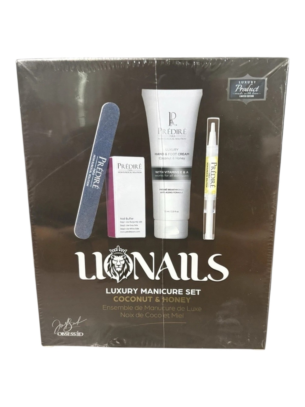 NWT Predire Paris Lionails Luxury Manicure Set Coconut Honey Argan Oil